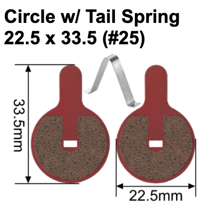 Brake Pads Circle with Tail Spring #25 33.5*22.4