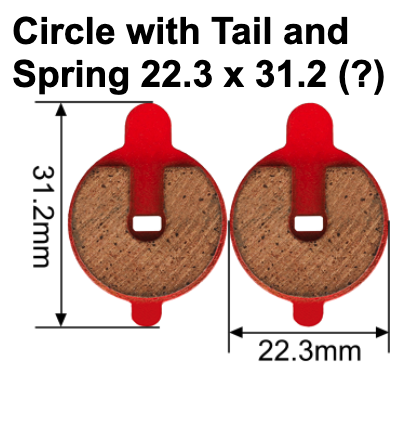 Brake Pads Circle with Tail and Spring #? 31.2 x 22.3